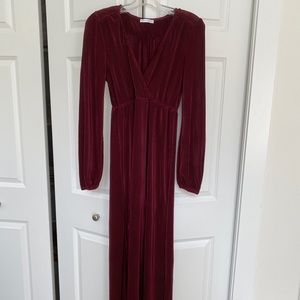 Baltic Born Burgundy Long Sleeve Bridesmaid/Prom dress